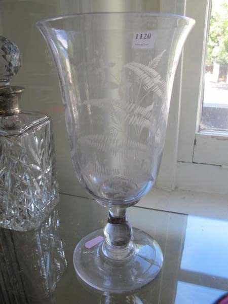 Appraisal: VICTORIAN ETCHED GLASS CELERY VASE