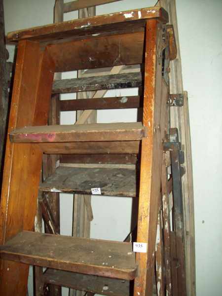 Appraisal: ONE SMALL SET OF ANTIQUE WOODEN STEPS AND TWO OTHER