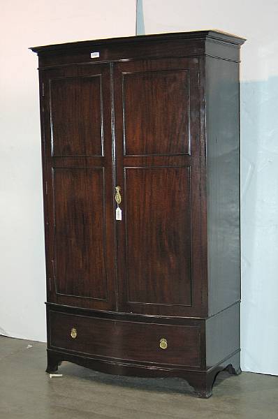 Appraisal: A George III style mahogany armoire early th century height