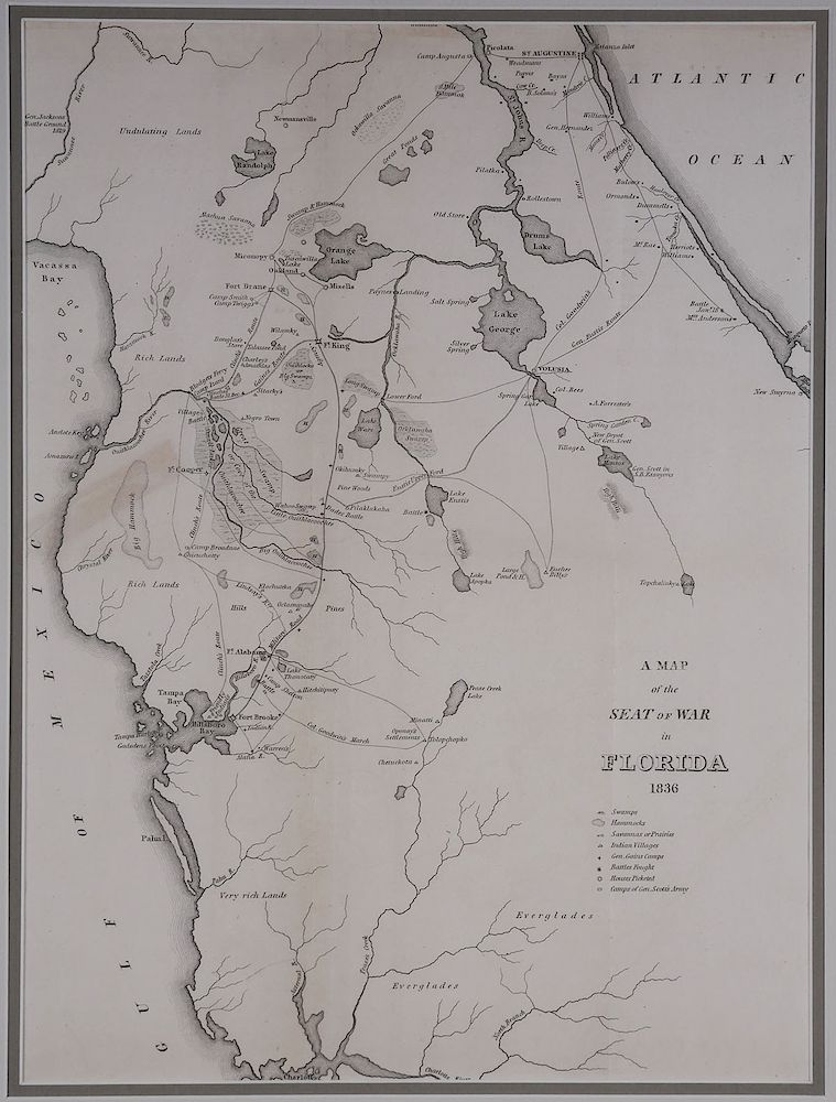 Appraisal: FLORIDA Seat of War Map Tampa Bay Antique map showing