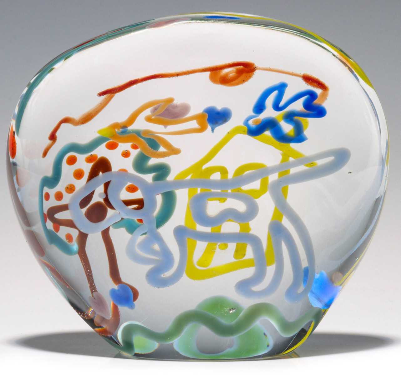 Appraisal: RICHARD JOLLEY 'PRIMARY COLOR' MODERNIST PAPERWEIGHTRichard Joley Circa Paperweight by