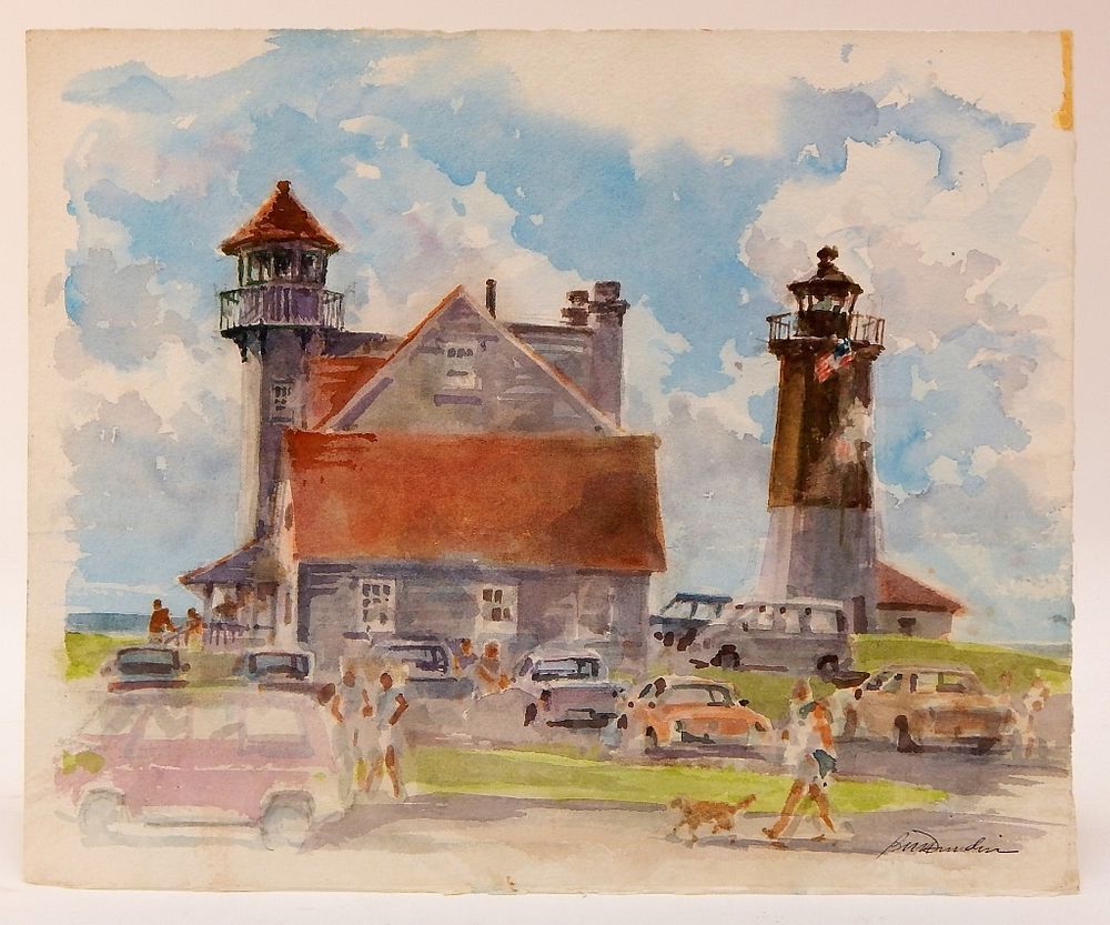 Appraisal: Point Judith Rhode Island Watercolor Painting United States th Century