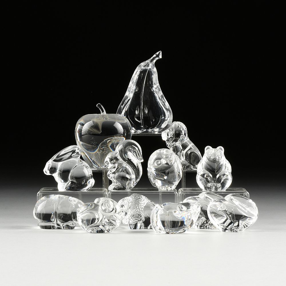 Appraisal: A GROUP OF TWELVE STEUBEN GLASS HAND COOLERS A PEAR