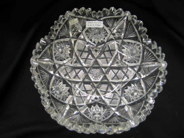 Appraisal: Libbey Brilliant Period Cut Glass Bowl feathered star variation thick