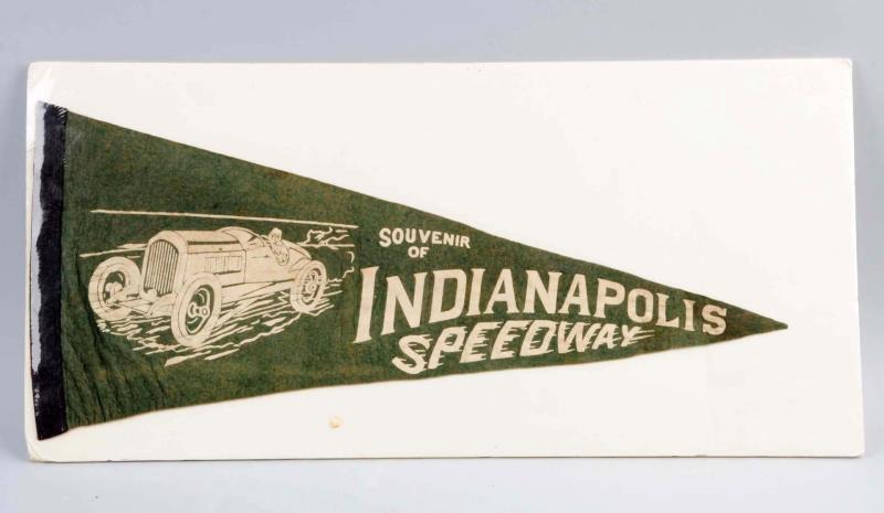 Appraisal: Early Indianapolis Speedway Felt Banner Light staining and soiling with