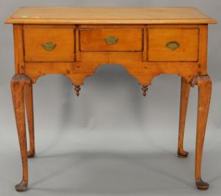 Appraisal: Queen Anne cherry lowboy having three drawers on cabriole legs