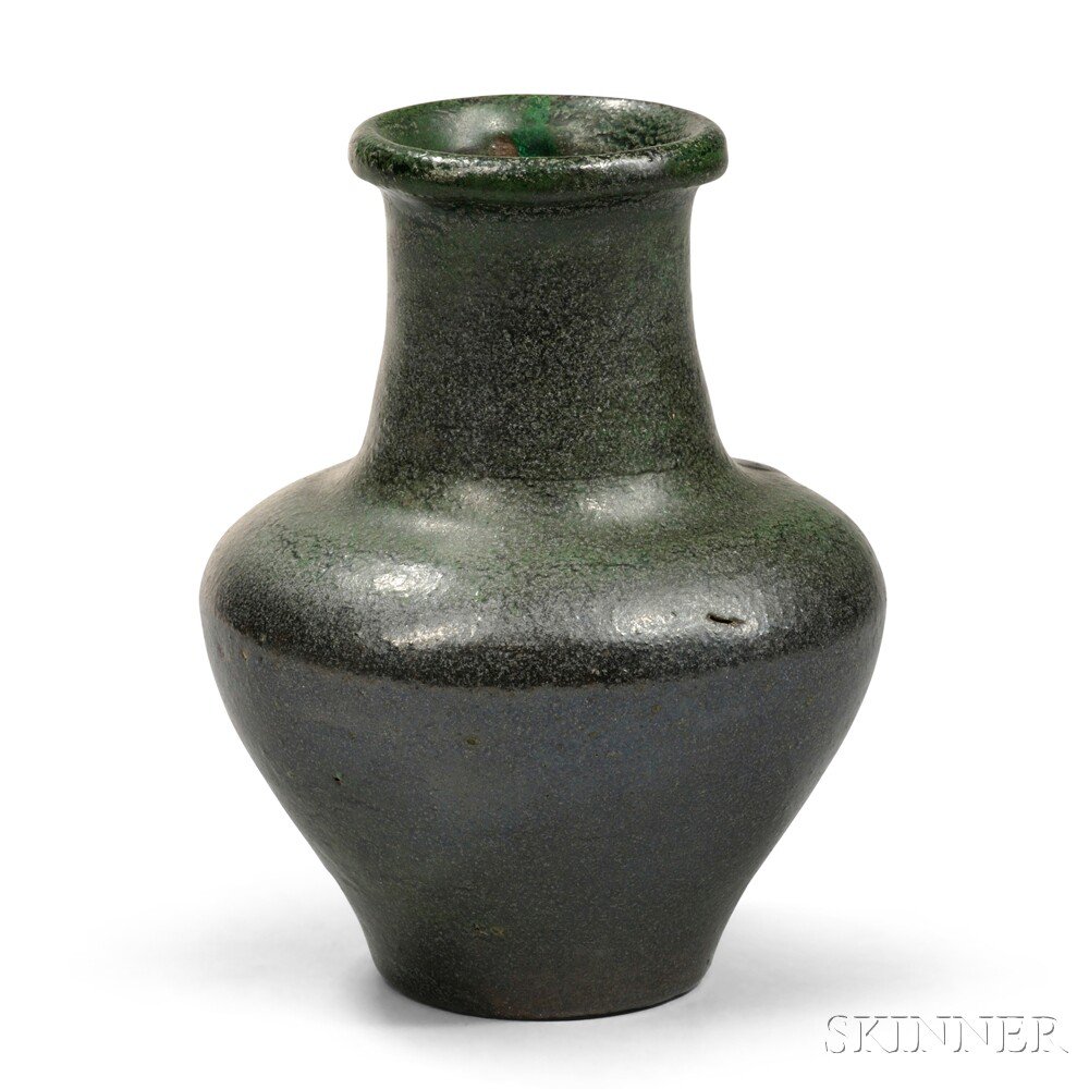 Appraisal: Merrimac Pottery Vase Glazed earthenware Newburyport Massachusetts - Bronze green