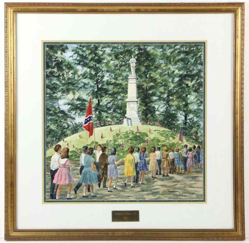 Appraisal: Samuel D Bissette NC - Watercolortitled ''Confederate Memorial Day ''