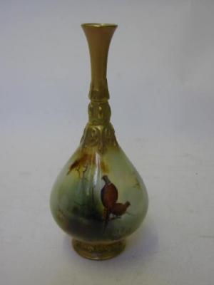 Appraisal: A ROYAL WORCESTER PORCELAIN STEM VASE dated of rounded conical