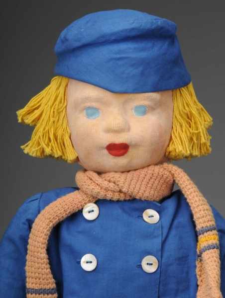 Appraisal: Rare WPA Milwaukee Project Cloth Dutch Boy Doll Description American