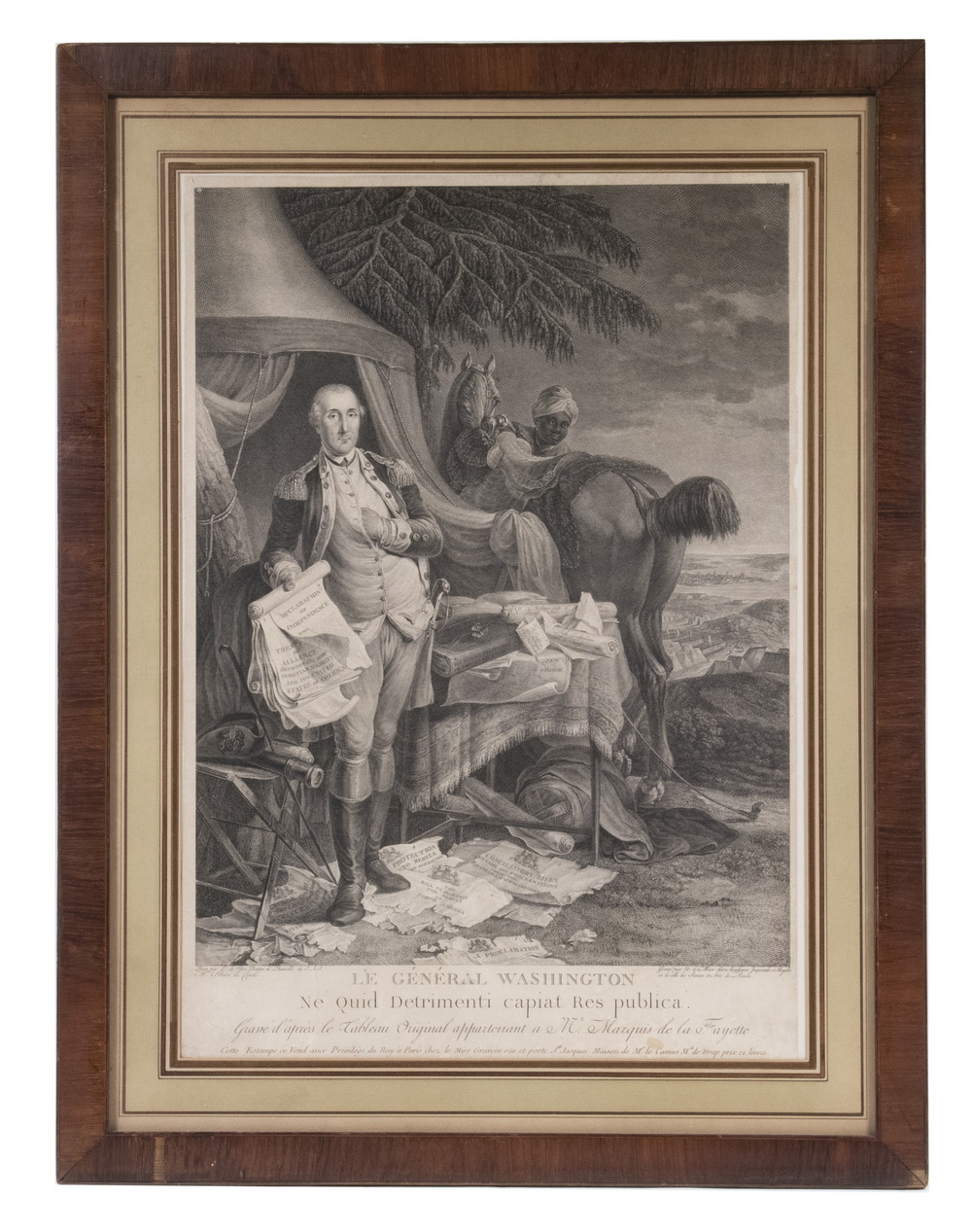 Appraisal: IMPORTANT ENGRAVING OF GEORGE WASHINGTON AMERICAN REVOLUTIONARY WAR BY LE