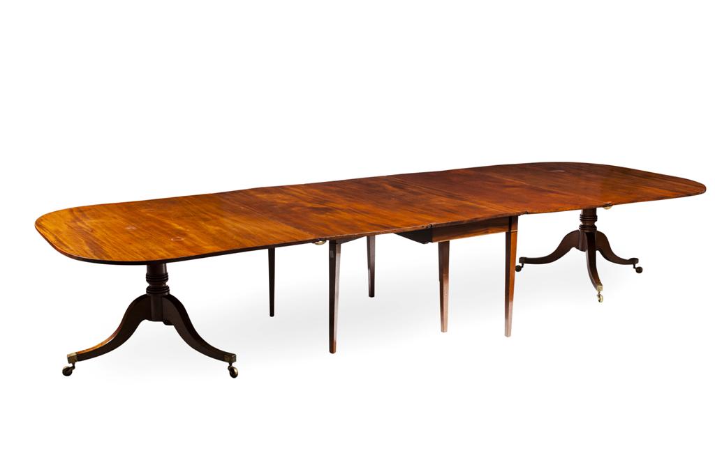 Appraisal: GEORGE III STYLE MAHOGANY DINING TABLE TH CENTURY AND LATER