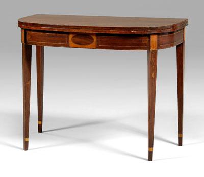 Appraisal: Fine Charleston Federal card table figured mahogany with yellow pine