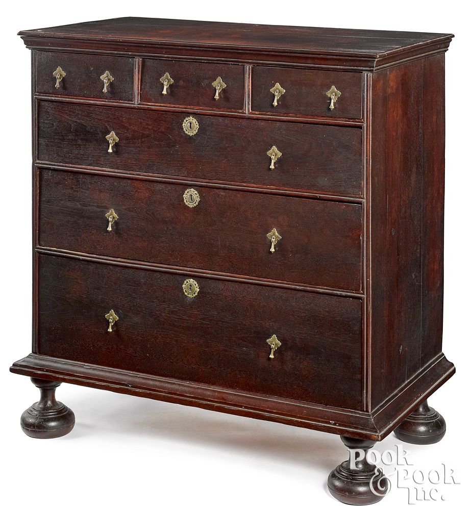 Appraisal: Pennsylvania William and Mary chest of drawers Pennsylvania William and