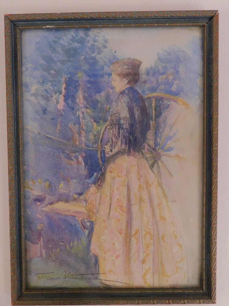 Appraisal: IMPRESSIONIST WATERCOLOR OF A LADY Old impressionist watercolor painting of