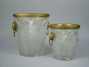 Appraisal: A Baccarat style cut glass and gilt metal mounted wine