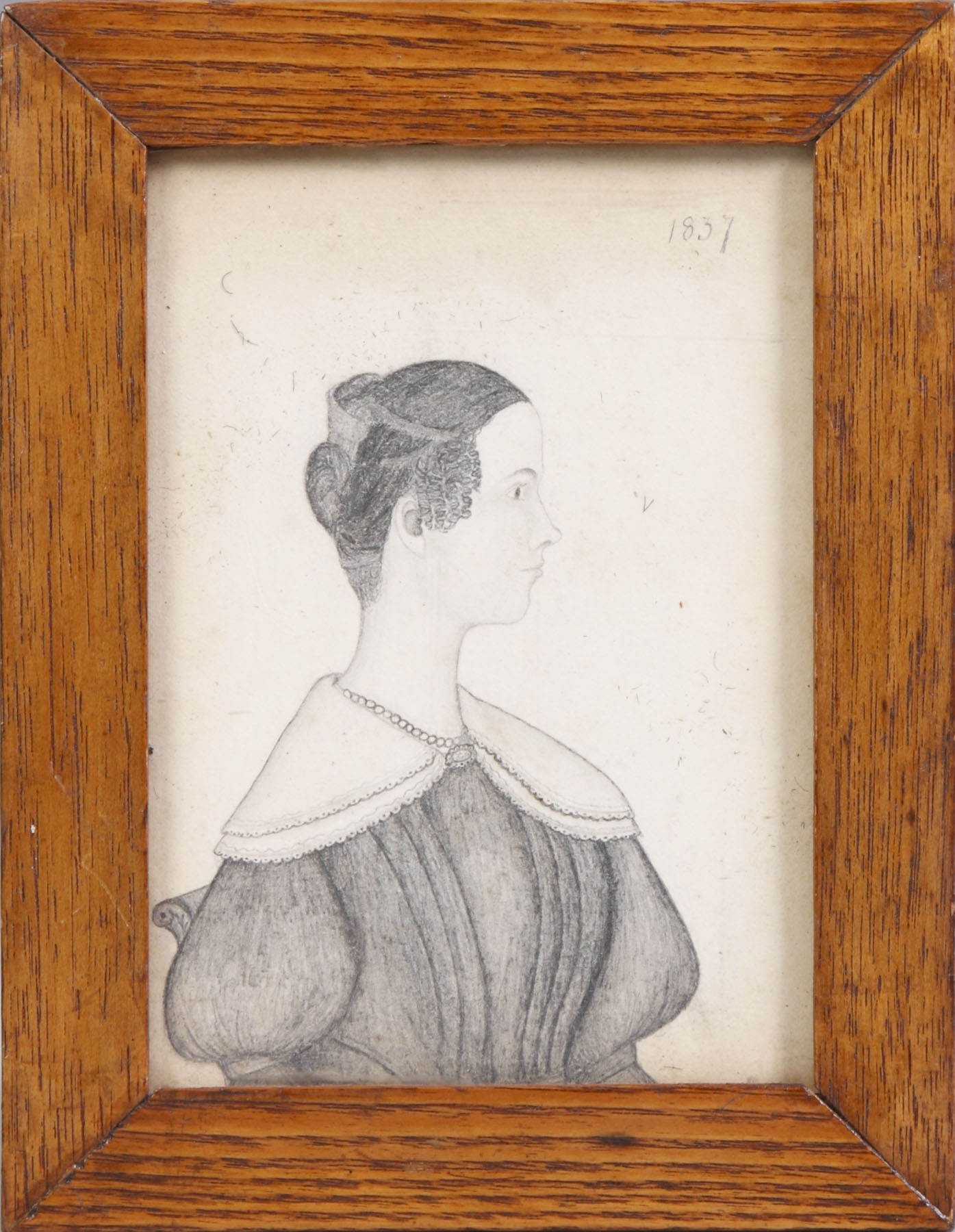 Appraisal: Graphite Portrait of a woman in dress Sgn Attr To