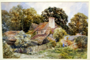 Appraisal: th century English school - A red-roofed cottage watercolour x