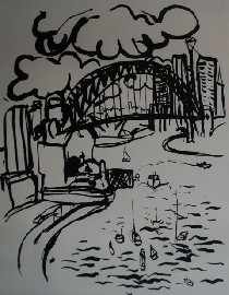 Appraisal: Brett Whiteley - Sydney Harbour screenprint signed 'brett whiteley' lower