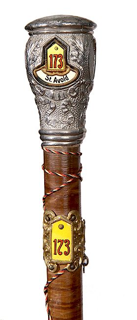 Appraisal: Reserve Cane- Dated - A regimental reserve cane once belonging