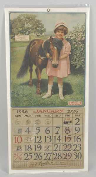 Appraisal: Louella Butter Calendar Description For American Stores Cute image with