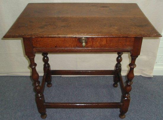 Appraisal: An th Century oak side table the rectangular top with