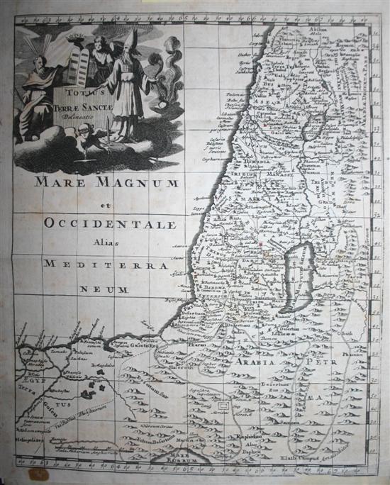 Appraisal: Palestine Biblical History Maps on Sheets Sebastian Munster woodcut maps