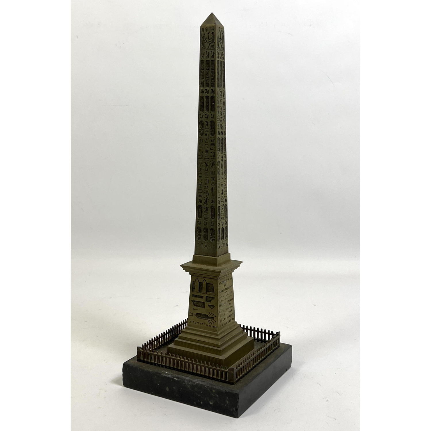 Appraisal: Vintage Bronze Replica of Ancient Egyptian Obelisk Statue Grand Tour