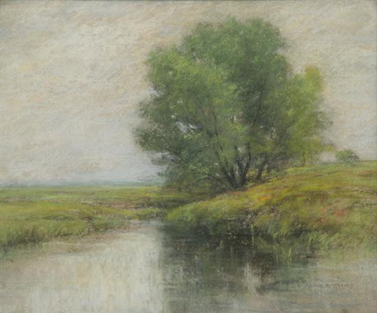 Appraisal: GEORGE W HARVEY American - LANDSCAPE WITH STREAM signed lower