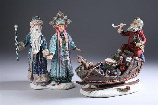 Appraisal: TWO DUNCAN ROYALE FIGURES Grandfather Frost and Snowmaiden Nast and