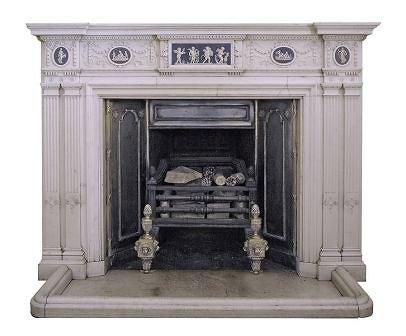 Appraisal: A late th Century English statuary white marble chimney piece