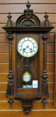 Appraisal: SMALL WALNUT CASED WALL CLOCK German before having a springwound