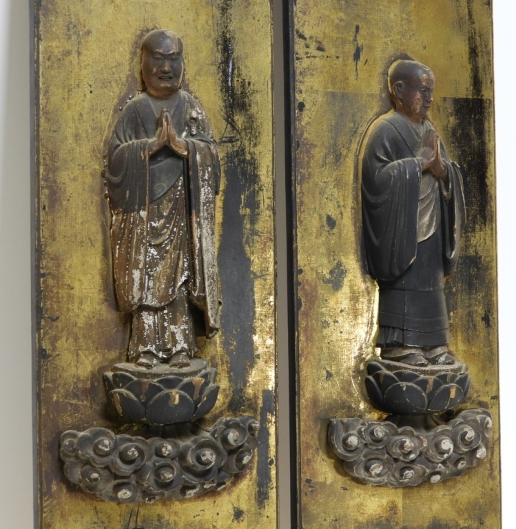 Appraisal: PR C JAPANESE EDO PERIOD GILT WOOD BUDDHA PANELS Japan