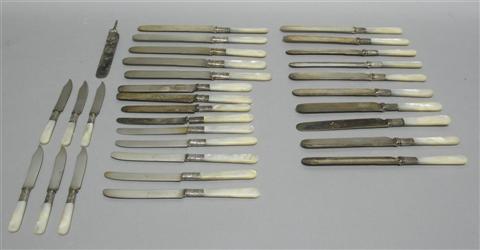 Appraisal: COLLECTION OF MOTHER-OF-PEARL KNIVES Victorian and later including a group