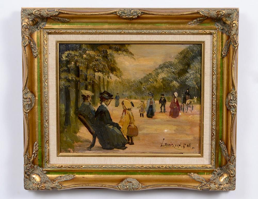 Appraisal: LOUIS VAN DER POL Dutch - Park Scene Signed l