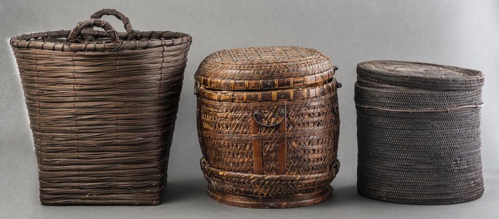 Appraisal: ETHNOGRAPHIC WOVEN BASKET ASSORTMENT Assortment of three ethnographic woven baskets