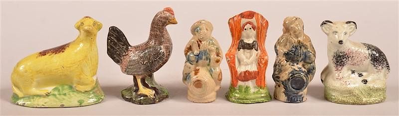 Appraisal: Six Staffordshire Pottery Figures Six Late th Early th Century