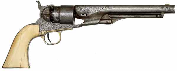 Appraisal: Engraved Model Colt Army Percussion Revolver cal '' round barrel