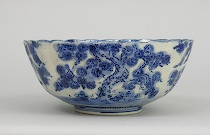 Appraisal: Japanese Blue and White Porcelain Bowl ca th Century Footed