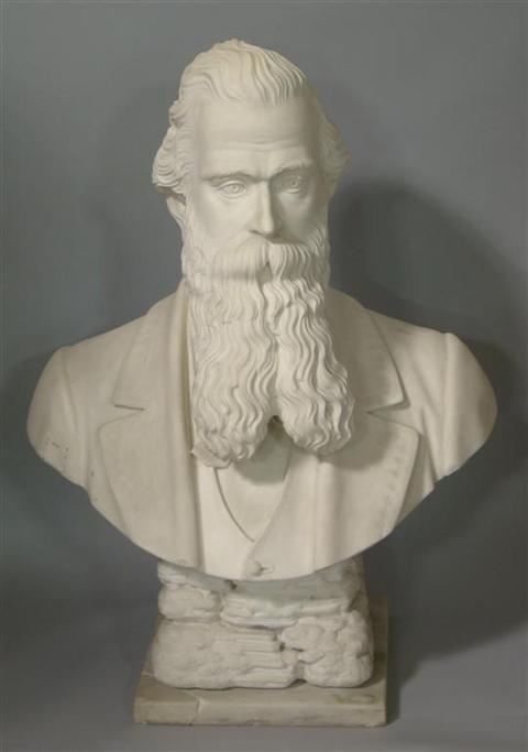 Appraisal: SCHOOL OF HIRAM POWERS TH CENTURY CARRARA WHITE MARBLE BUST