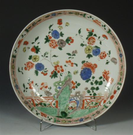 Appraisal: An th century Chinese famille verte plate decorated in coloured