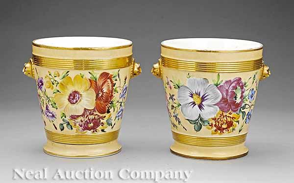 Appraisal: A Pair of Paris Porcelain Polychrome and Gilt-Decorated Jardini res