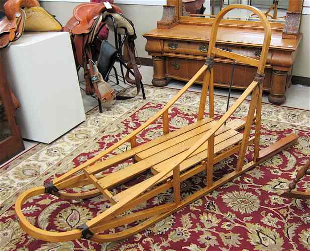 Appraisal: TRADITIONAL STYLE ALASKAN DOG SLED of laminated bentwood and stave