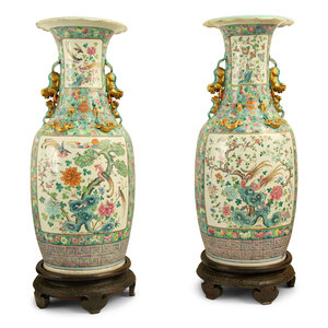 Appraisal: A Pair of Large Chinese Famille Verte Porcelain Vases th