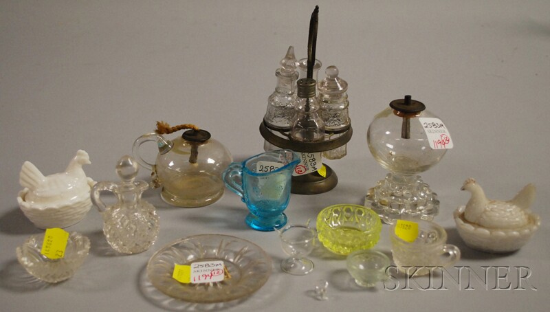 Appraisal: Twelve Late Victorian Miniature and Small Glass Articles seven toy