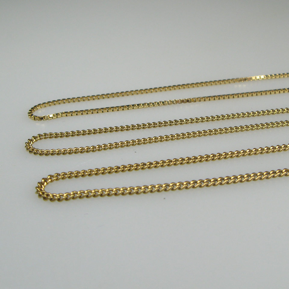 Appraisal: x k Yellow Gold Chains Length - cm