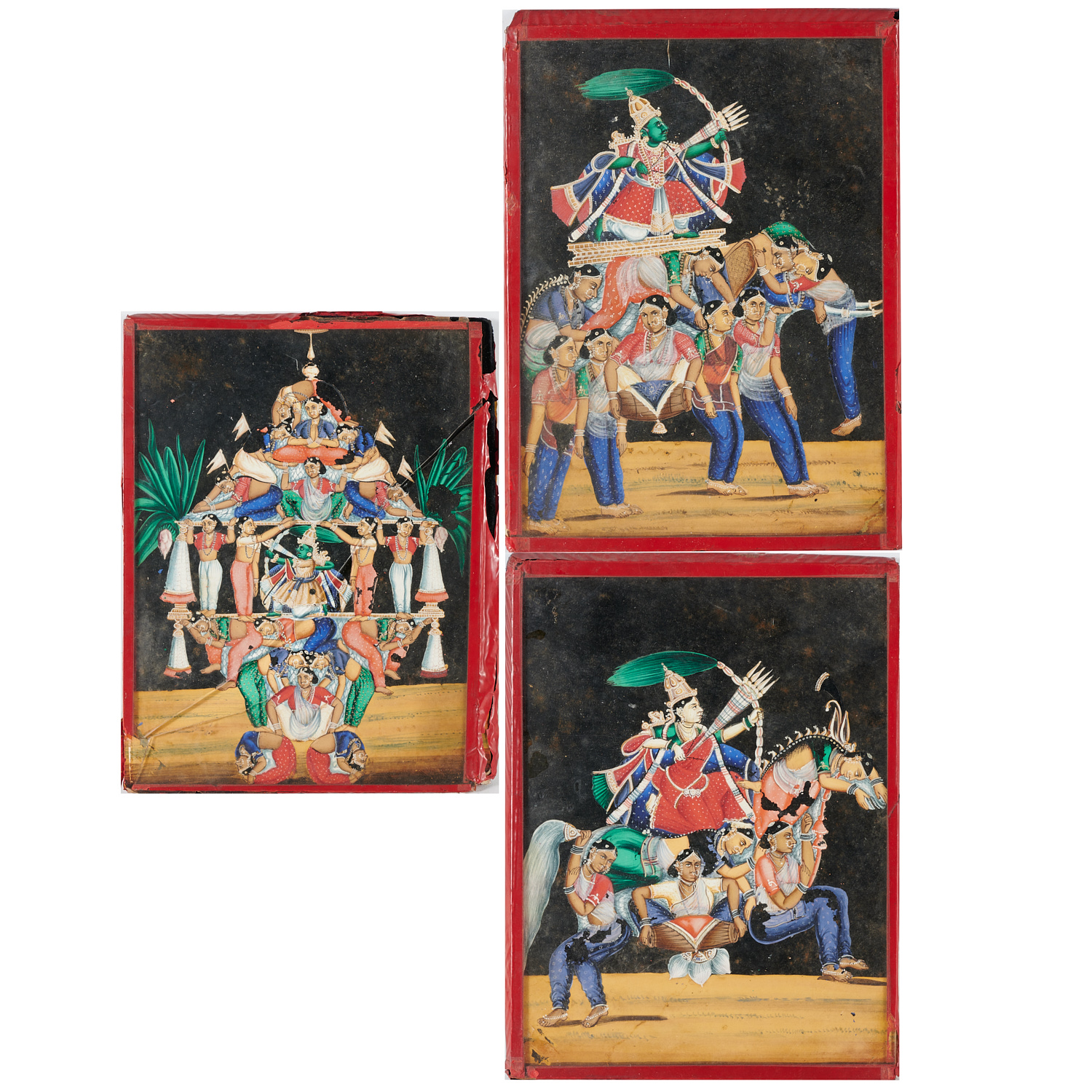 Appraisal: RAJASTHAN SCHOOL PAINTINGS th c India gouache on paper each