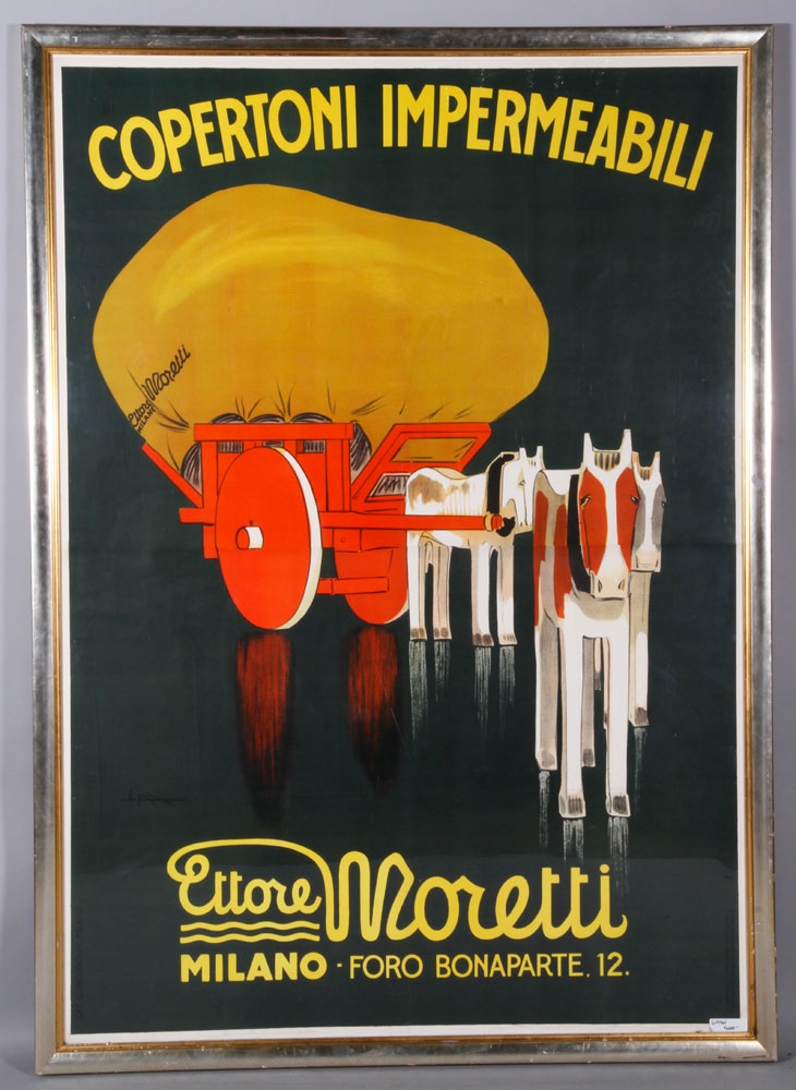 Appraisal: - Mauzan Coppertoni Impermeabill Oversized Poster Achille Luciano Mauzan Coppertoni