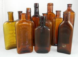 Appraisal: Amber medicine bottles Medicine- amber bottles various sizes