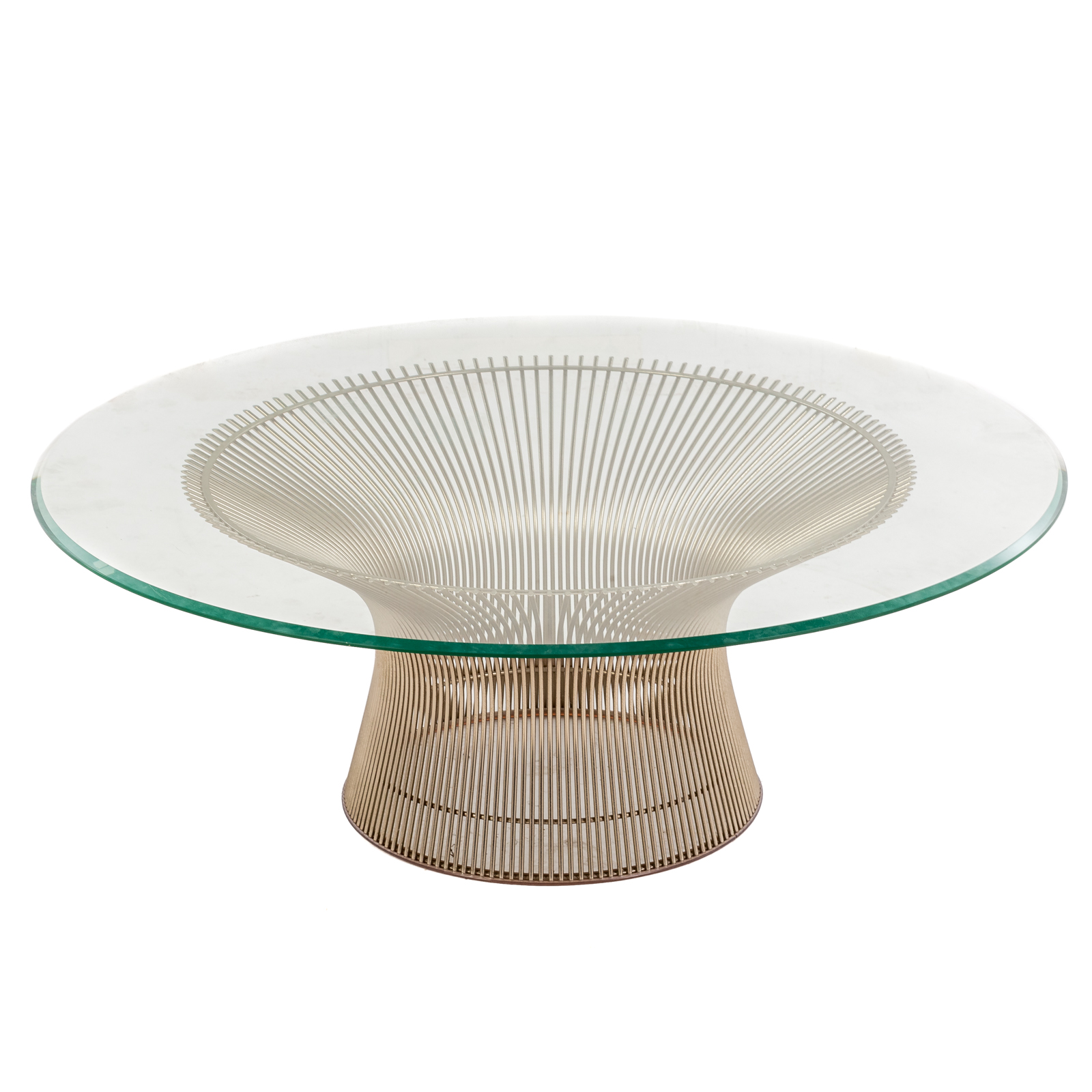 Appraisal: WARREN PLATNER COFFEE TABLE Mid- century chrome plated circular steel